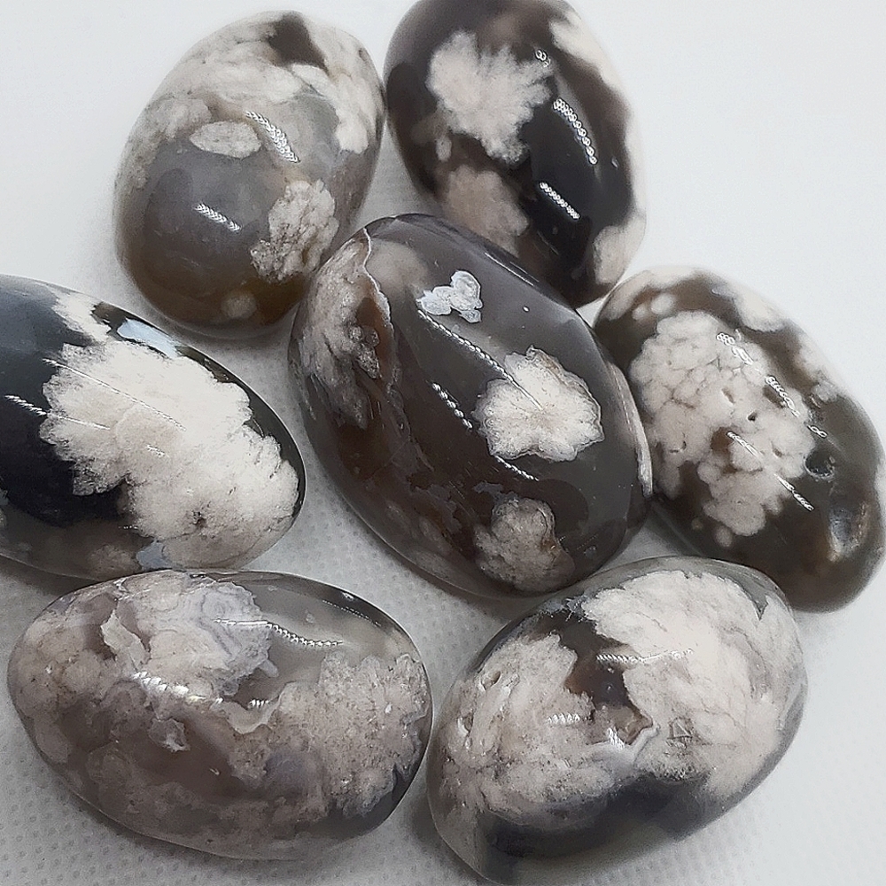 Black Flower Agate aka Sakura High Quality Tumble Stone - Picture 11 of 14